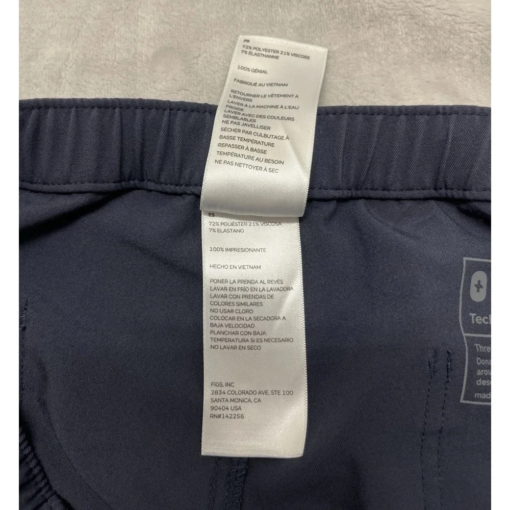Figs Scrubs Pants Adult  2XL Tall Navy Straight Leg Cargo Technical Collection